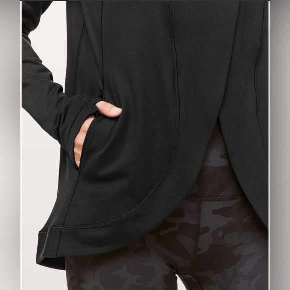 Lululemon Rulu Rally Wrap Black 6 Jacket Cardigan Sweater Snap Button Closure - Picture 3 of 16